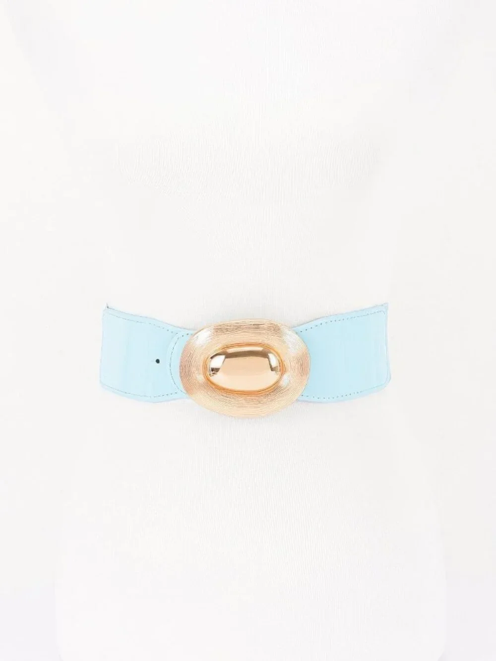 Oval Buckle Wide Waist Belt